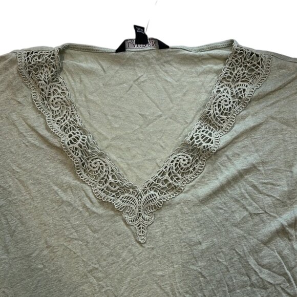 Lauren Ralph Lauren Linen-Blend Jersey Flutter-Sleeve Blouse Ranch Sage - Picture 5 of 6